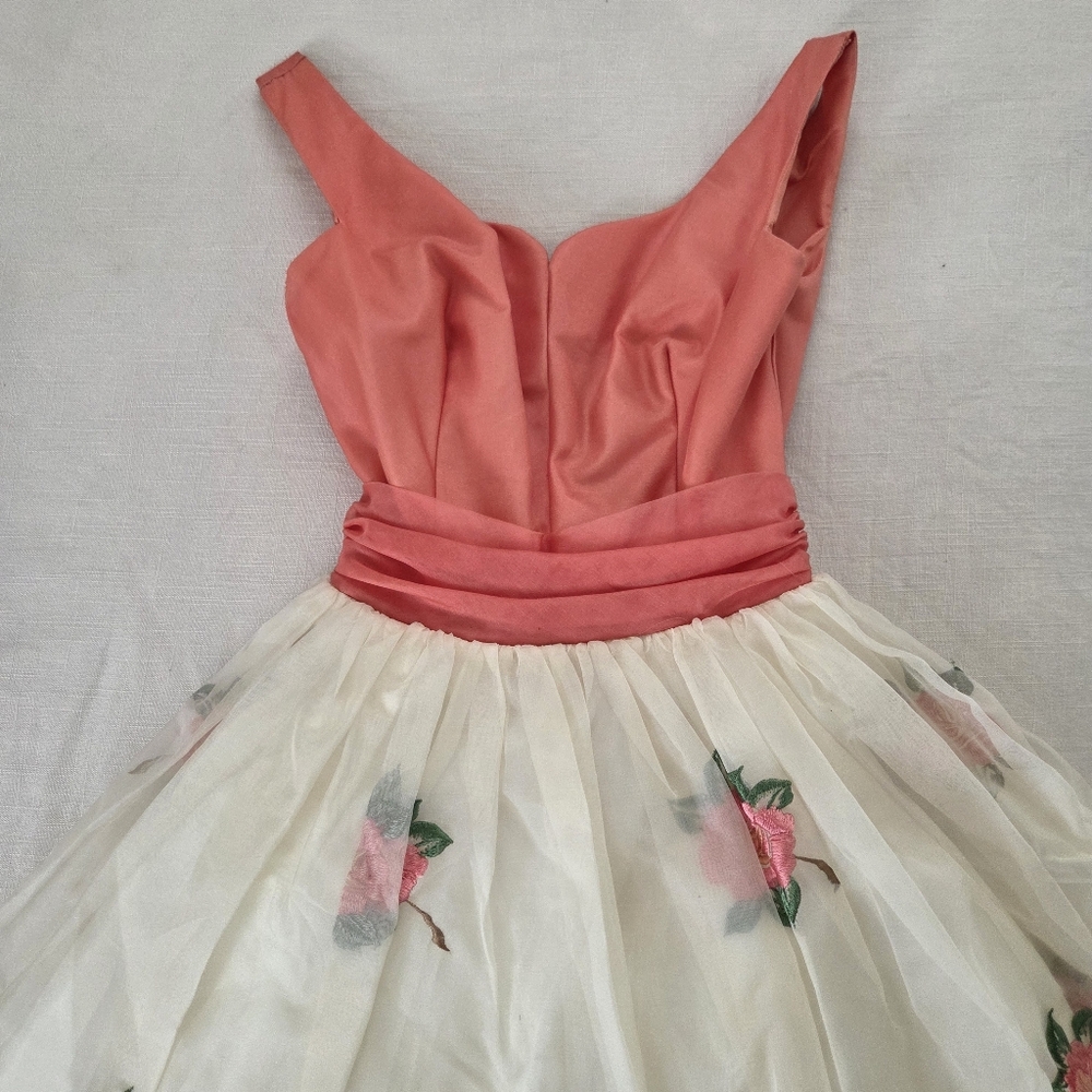 Vintage 50s/60s Floral Sheer Dress XXS? XS Womens - Picture 16 of 16